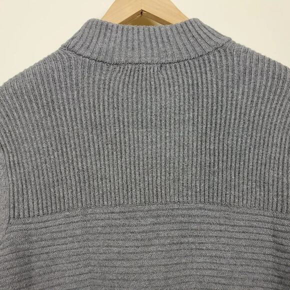 Alfani Ribbed Knit Sweater Womens Size M Gray Pewter Long Sleeve Mock Neck - Picture 7 of 11